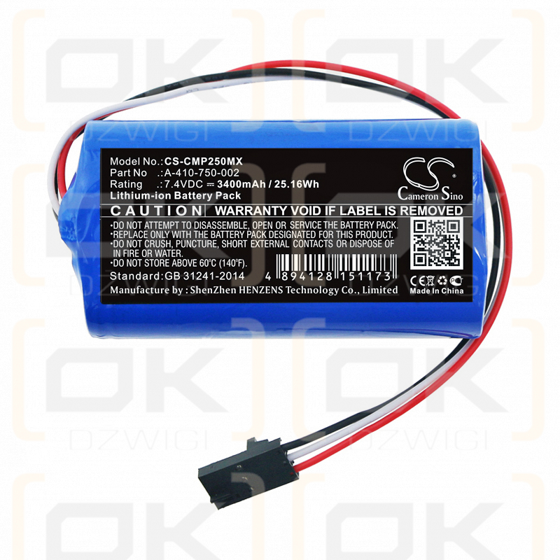 COSMED Pony FX NTA2531 / A-410-750-002 3400 mAh Li-Ion 7,4 V (Cameron Sino)