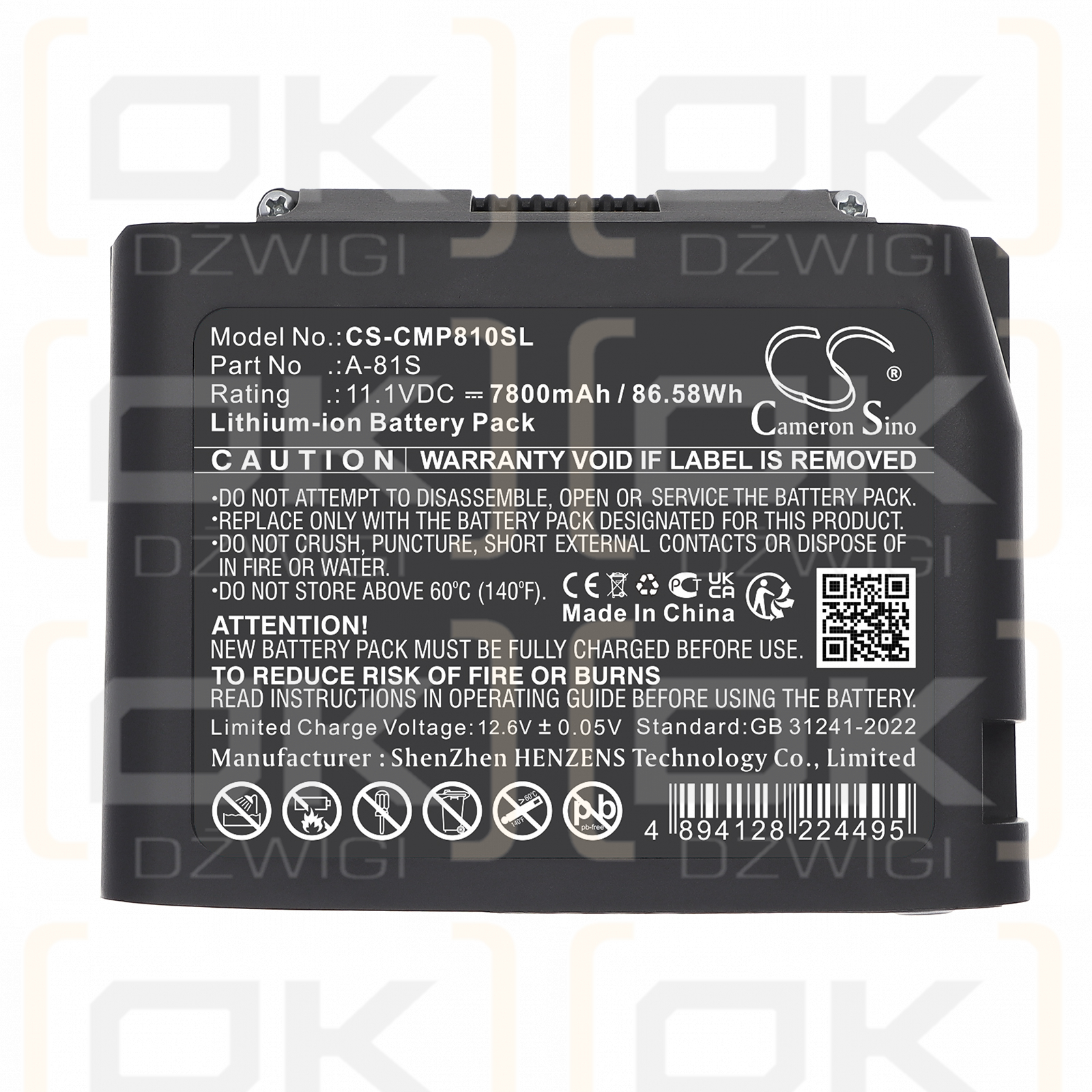 Comptyco FS-60F Fusionsspleißgerät / A-81S 7800 mAh Li-Ion 11,1 V (Cameron Sino)