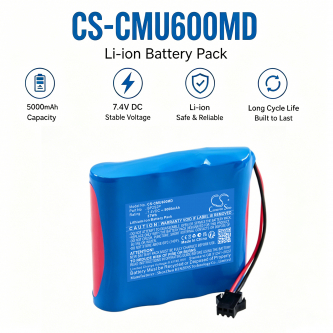 Batería de repuesto para el sistema de escáner de ultrasonido CONTEC CMS600P2 / BP2S2P, 5000 mAh, iones de litio, 7,4 V (Cameron Sino).