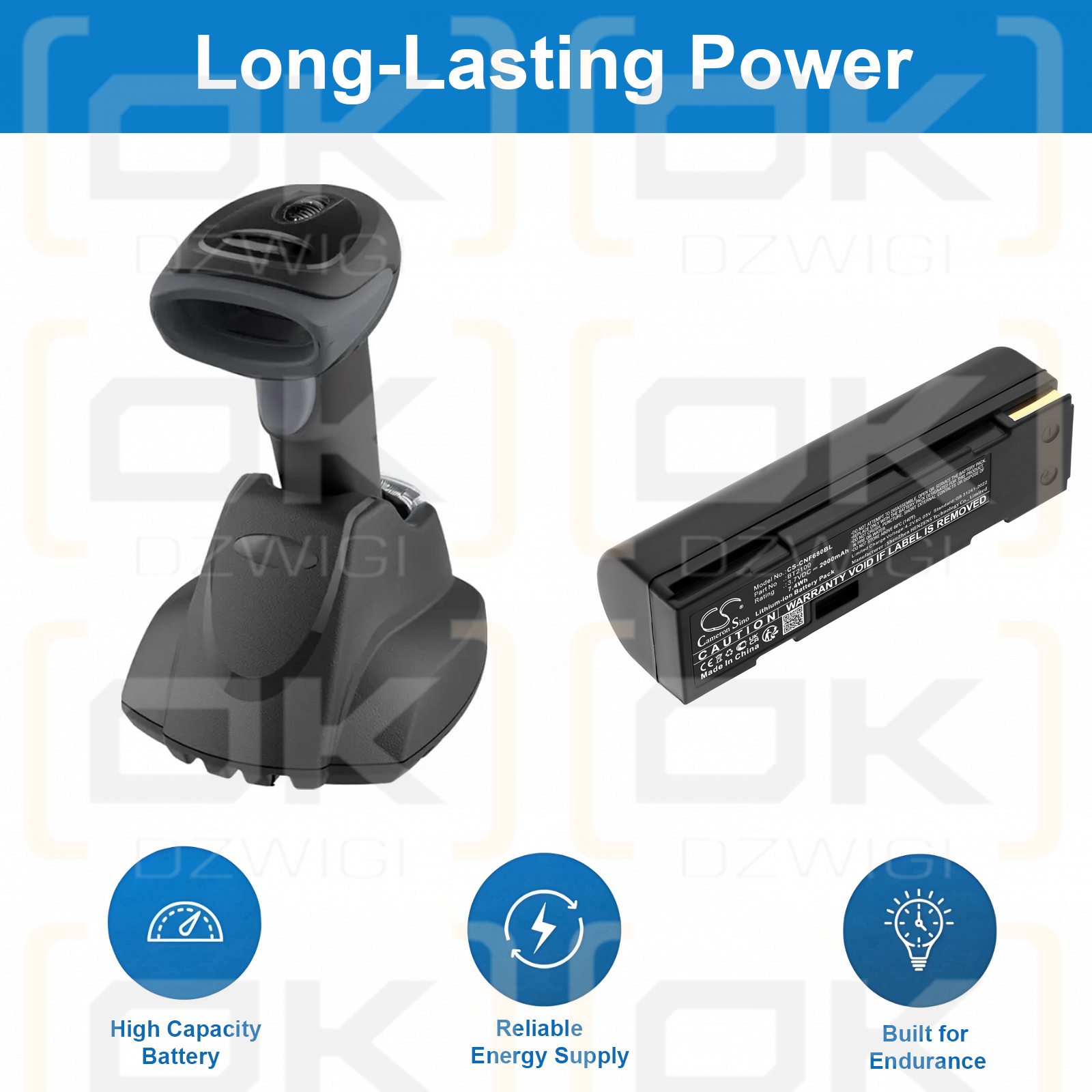 Cognex DataMan 8050E / DMA-HHBATTERY-01 2000 mAh Li-Ionen 3,7 V (Cameron Sino)