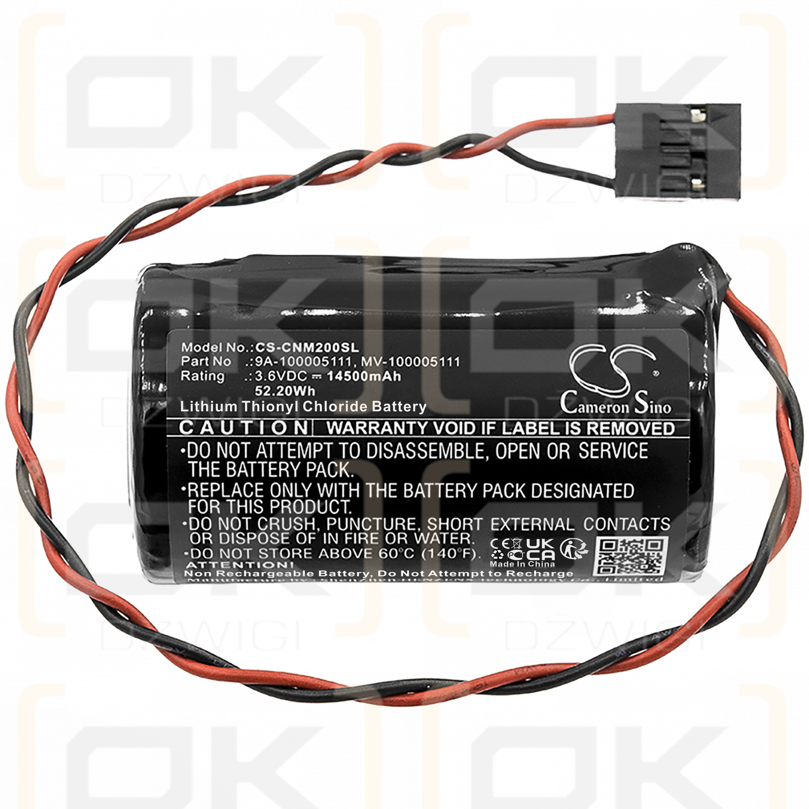 Analizadores de flujo Cameron Nuflo MC-III Plus / 9A-100005111 14500mAh Li-SOCl2 3.6V (Cameron Sino)