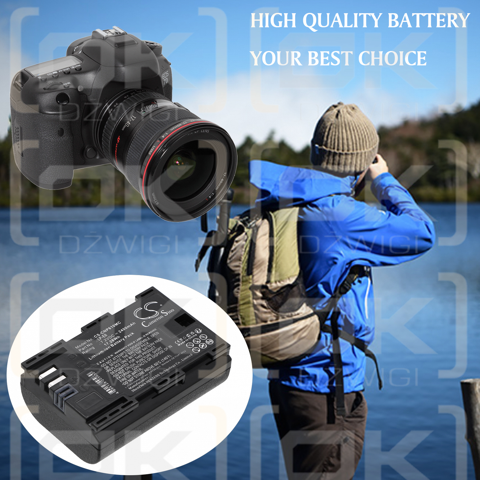 Canon 5D Mark III / LP-E6N 2400 mAh Li-ion 7.2 V (Cameron Sino)