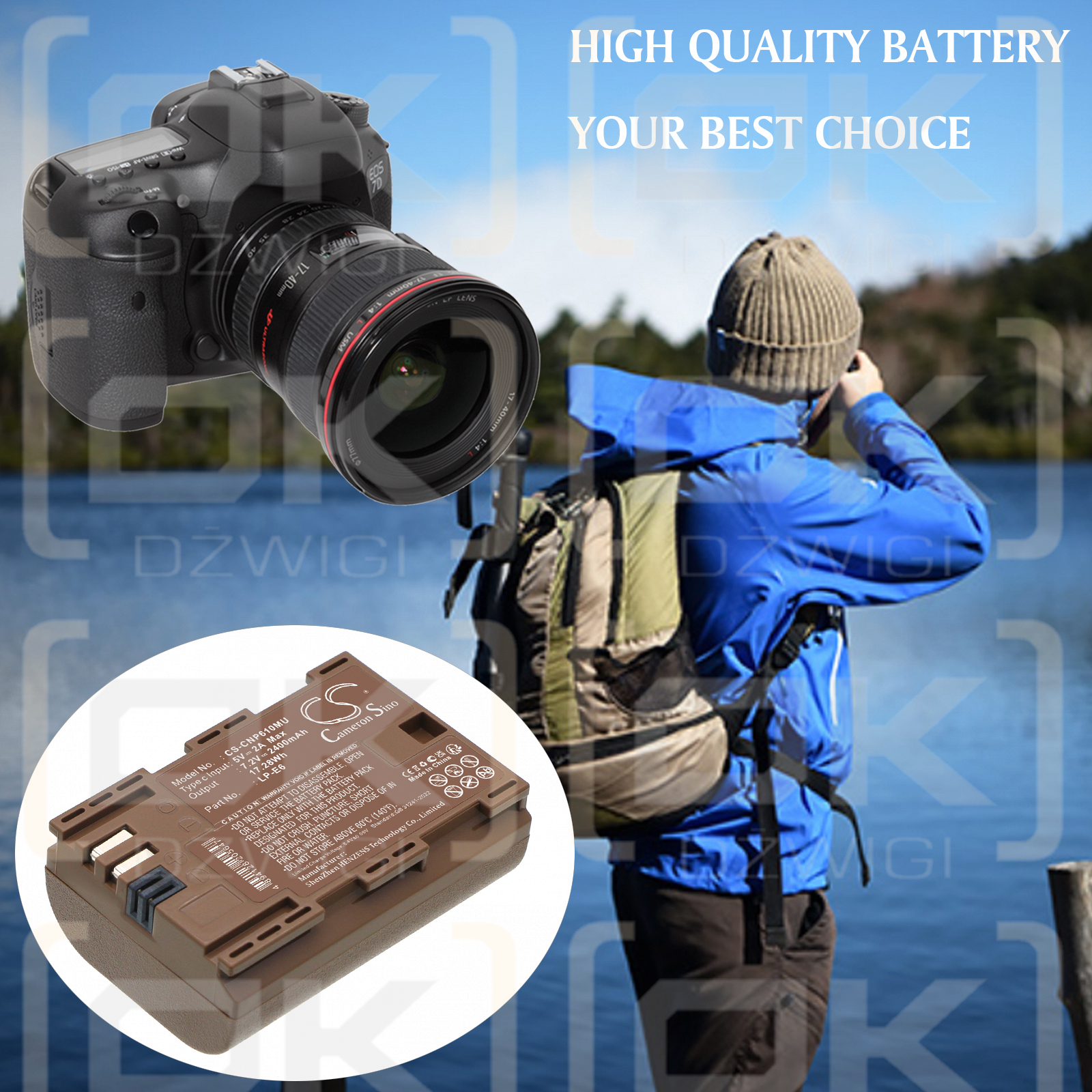 Canon 5D Mark III / LP-E6N 2400 mAh Li-ion 7.2 V (Cameron Sino)