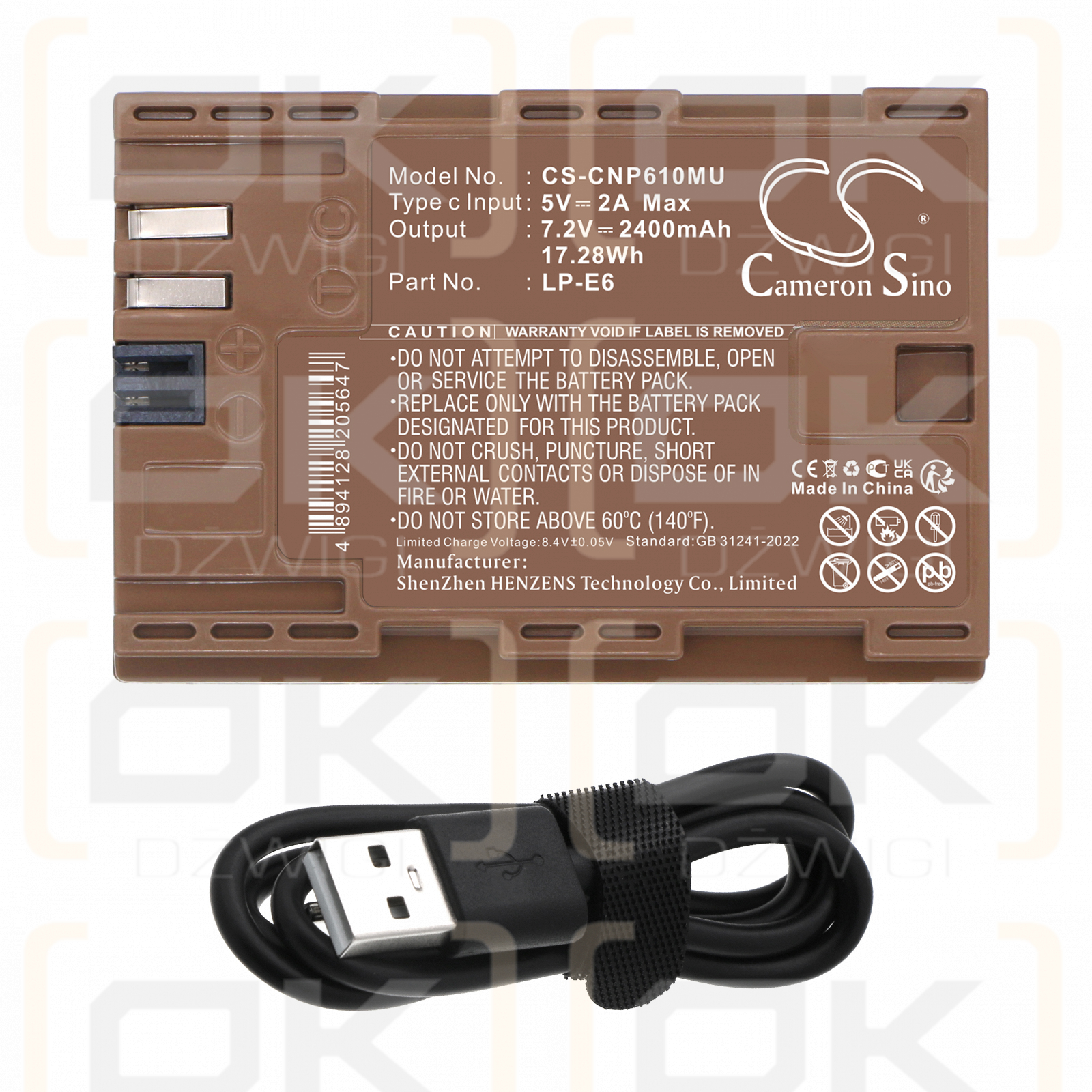 Canon 5D Mark III / LP-E6N 2400 mAh Li-ion 7.2 V (Cameron Sino)