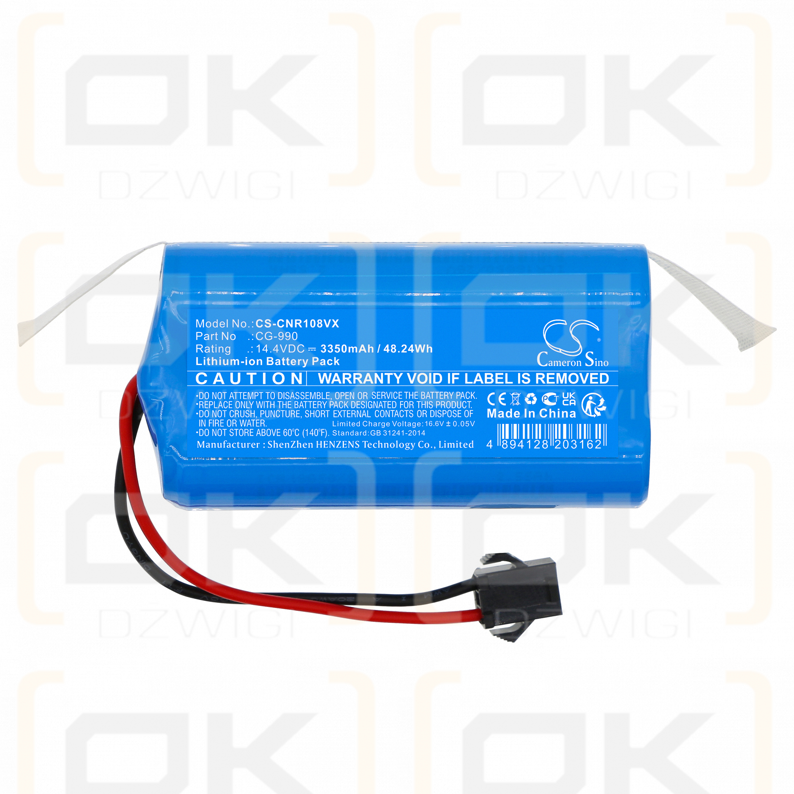 Limpiador Infiniton 1020 / CG-990 3350mAh Li-ion 14.4V (Cameron Sino)