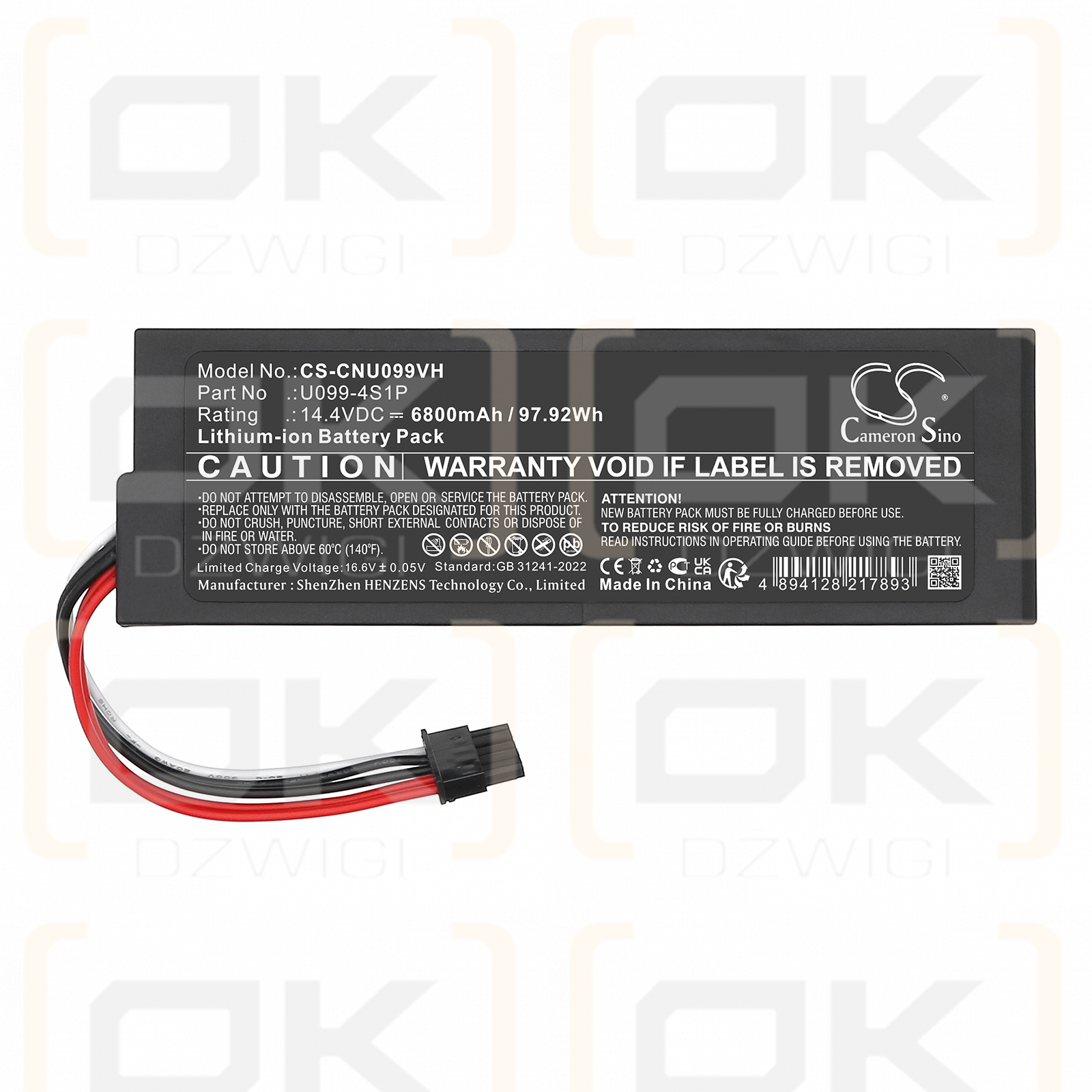 CECOTEC Conga 9090 Ai / U099-4S1P 6800mAh Li-ion 14.4V (Cameron Sino)
