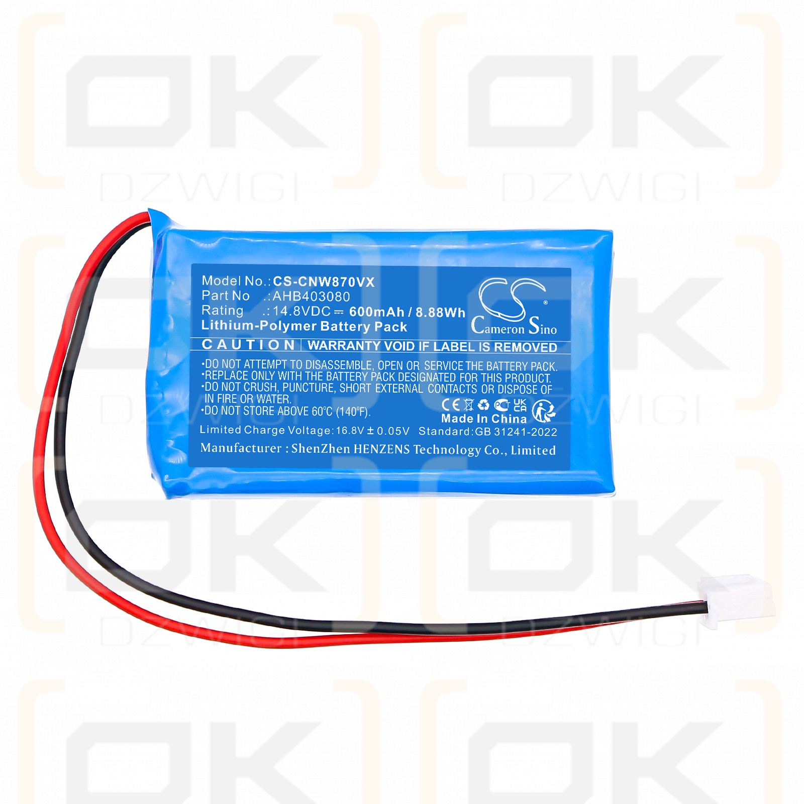 CECOTEC Conga WinRobot 870 / AHB403080 600mAh Li-Polymer 14.8V (Cameron Sino)