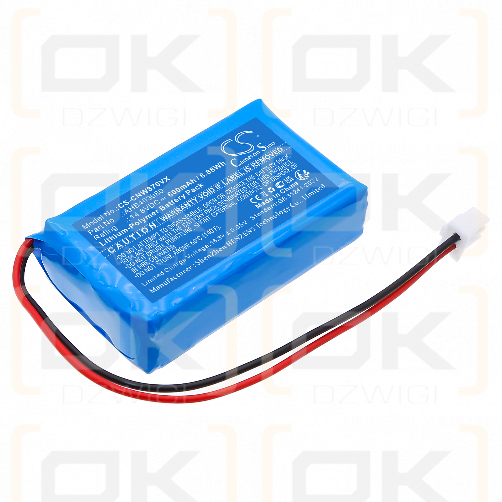 CECOTEC Conga WinRobot 870 / AHB403080 600mAh Li-Polymer 14.8V (Cameron Sino)