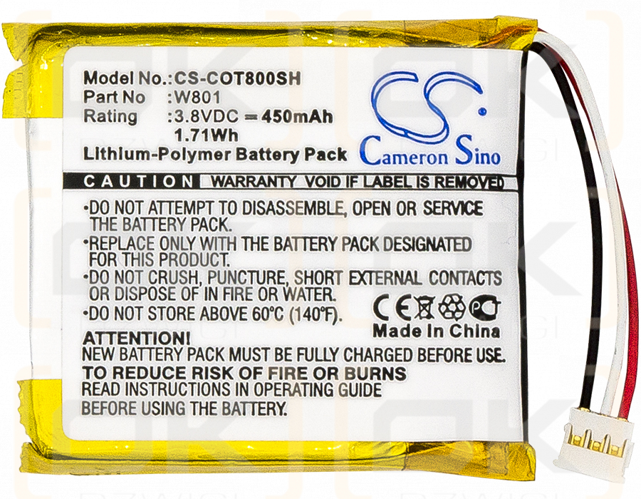 Codio T8 / W801 450 mAh Li-Polymer 3,8 V (Cameron Sino)