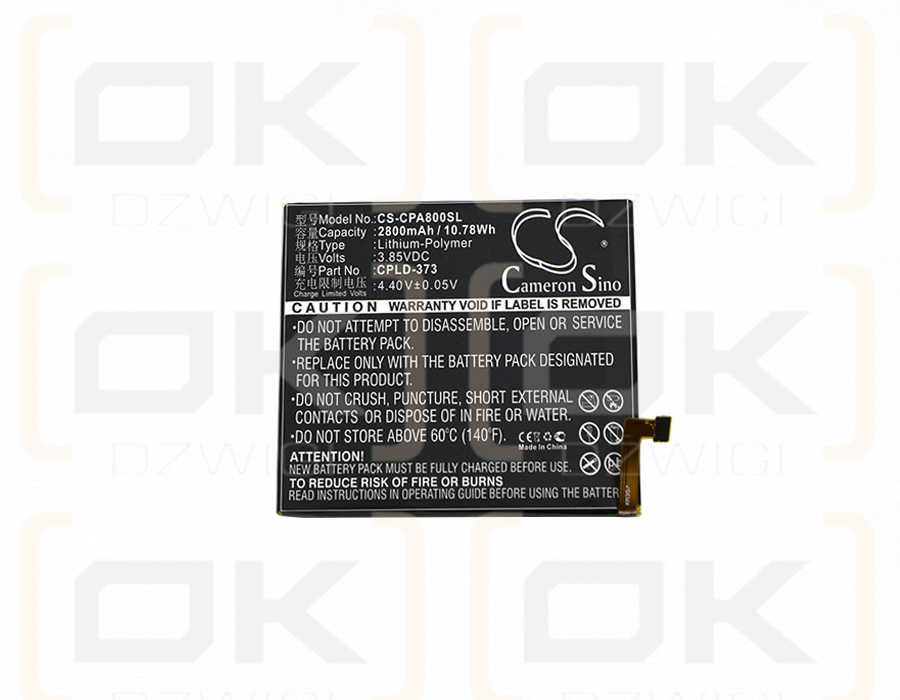 Coolpad A8-831 / CPLD-373 2800mAh Li-Polímero 3.85V (Cameron Sino)