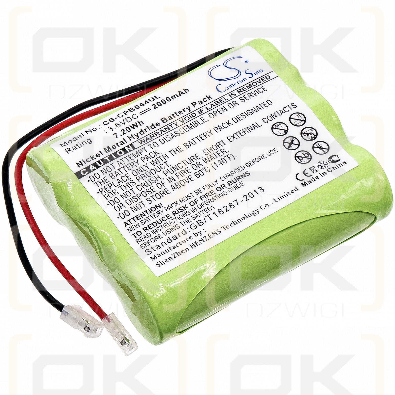 Universel AA x 3 2000mAh Ni-MH 3.6V (Cameron Sino)