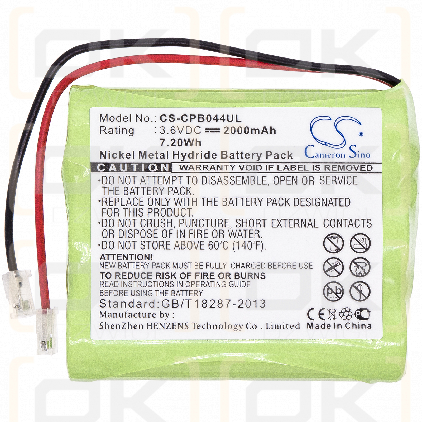 Universel AA x 3 2000mAh Ni-MH 3.6V (Cameron Sino)