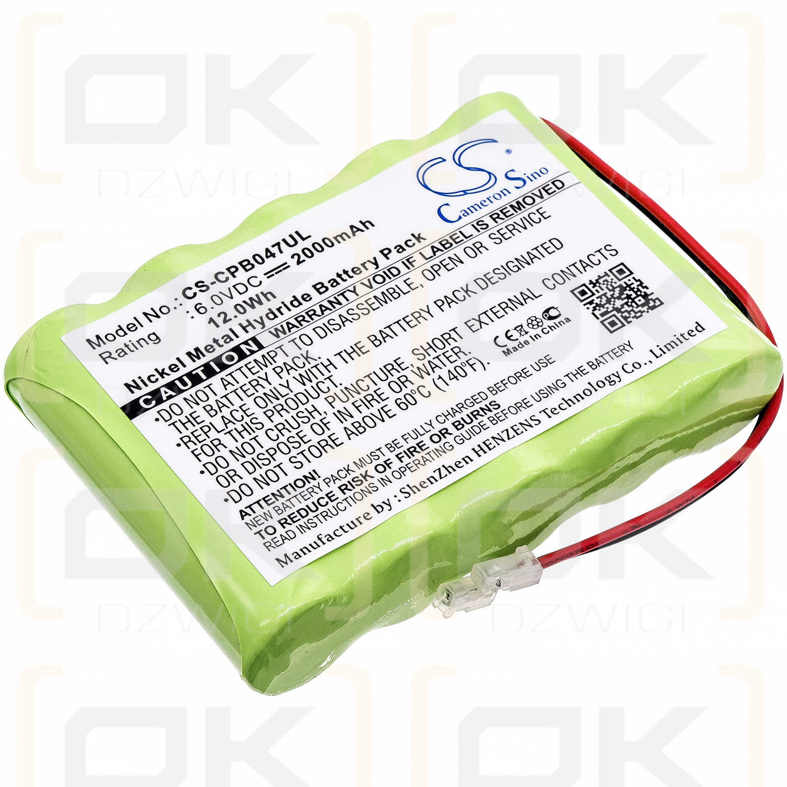 Universel AA x 5 2000mAh Ni-MH 6.0V (Cameron Sino)