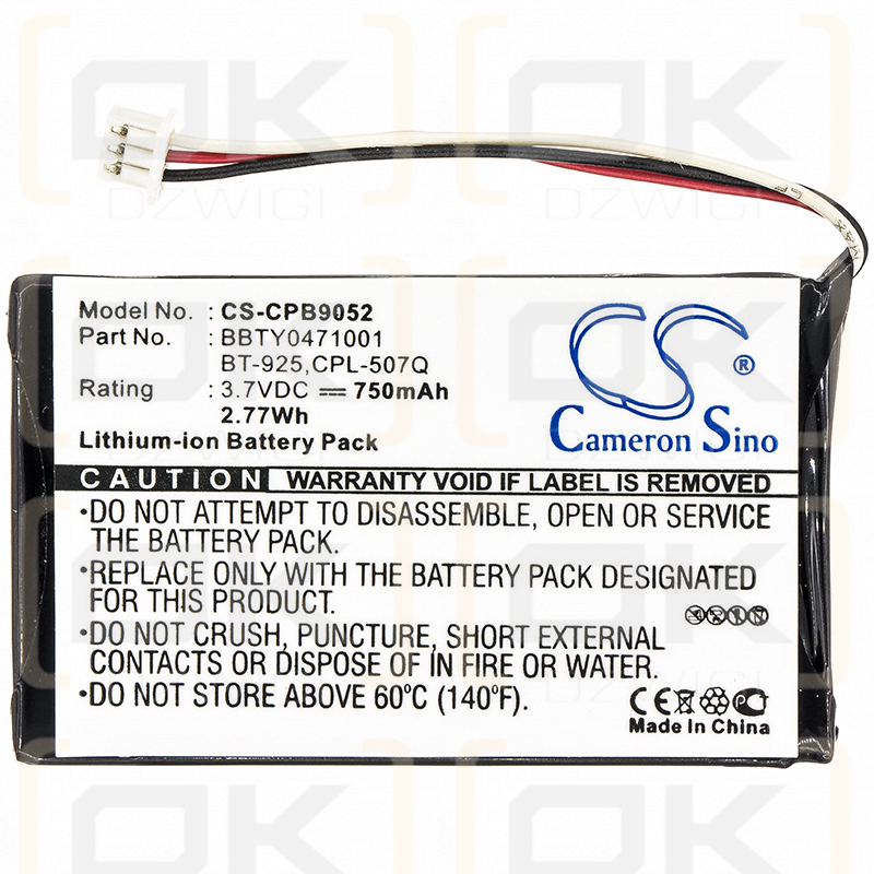 Uniden TRU-C56 / BT-925 750mAh Li-ion 3.7V (Cameron Sino)