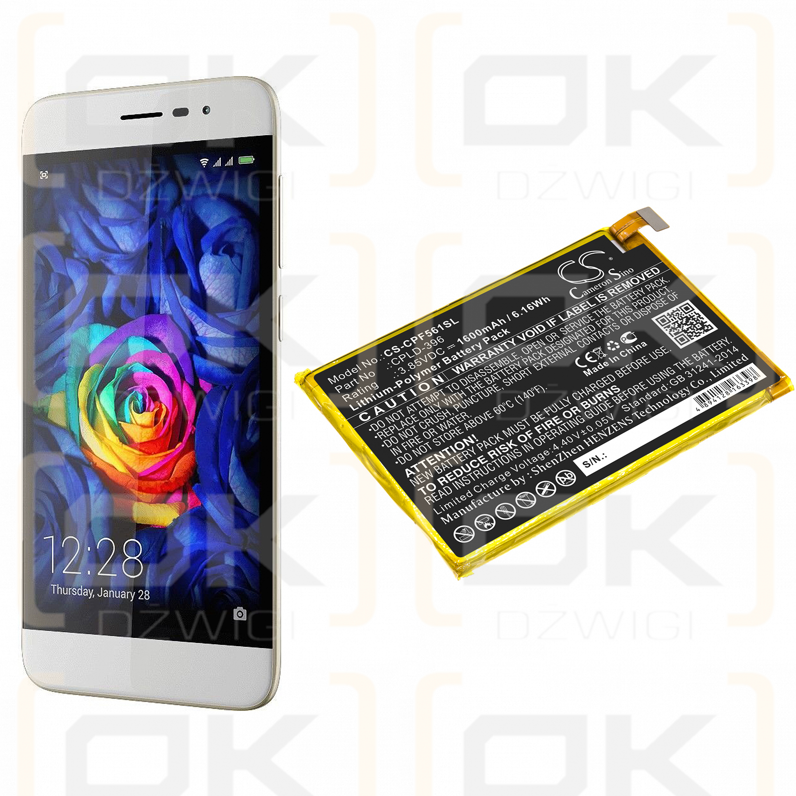 Coolpad E561 / CPLD-396 1600mAh Li-Polímero 3.85V (Cameron Sino)