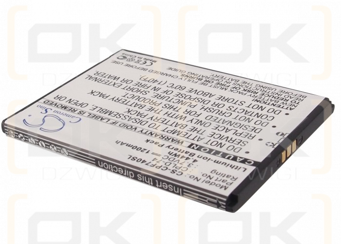 Сменный литий-ионный аккумулятор Coolpad Arise 3300a / CPLD-74 емкостью 1200 мАч, напряжение 3,7 В (Cameron Sino)