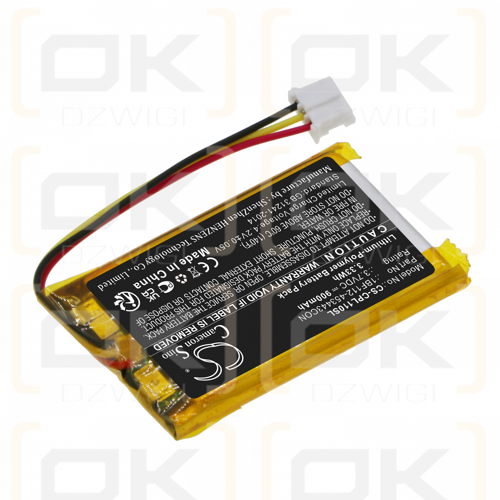 CalAmp LMU-2630 / 1BF112-453443CON 900mAh Li-Polímero 3.7V (Cameron Sino)