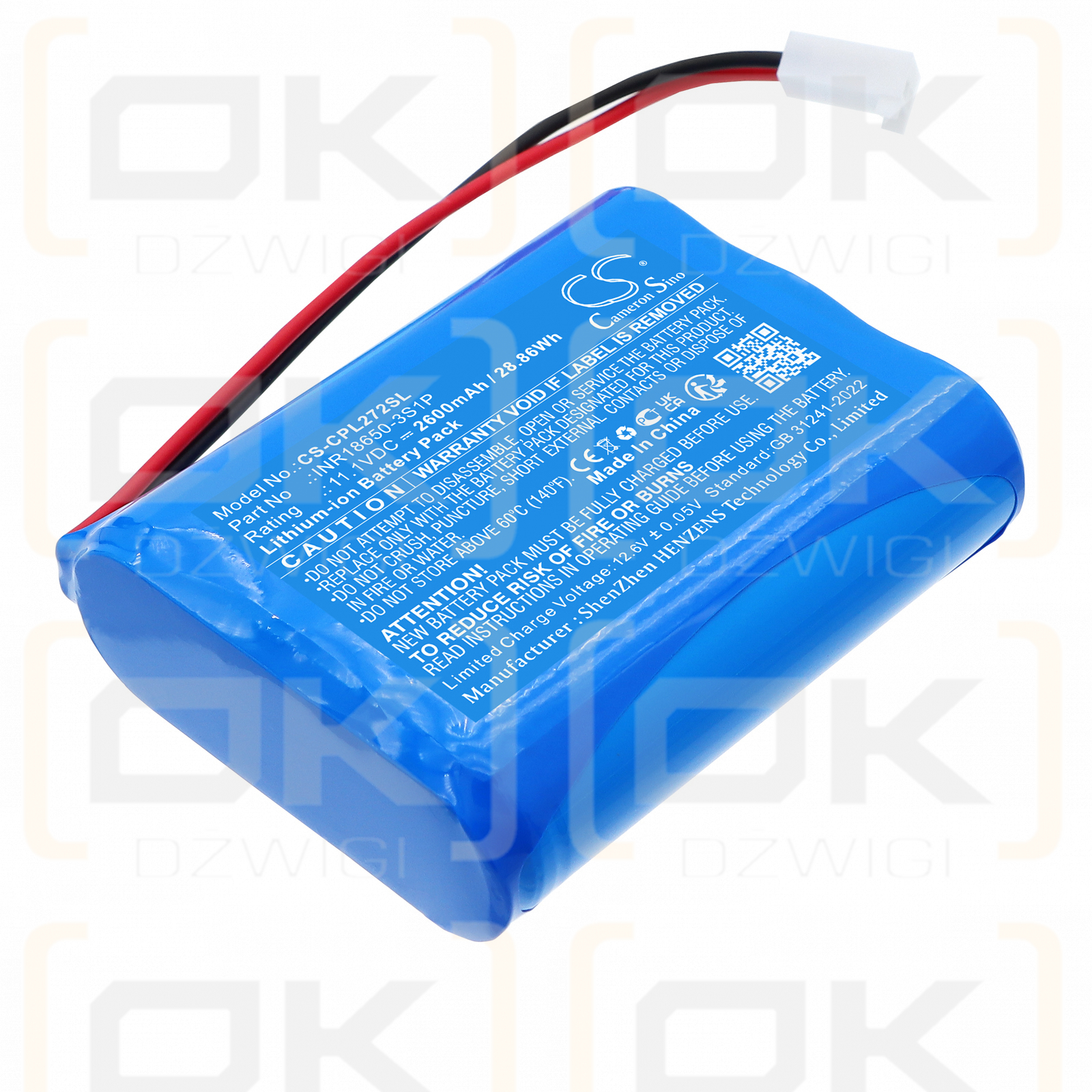 Capillus Capillus 272 / INR18650-3S1P 2600 mAh Li-Ion 11,1 V (Cameron Sino)