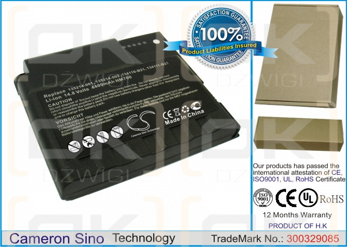 Compaq Armada M700-139116-046 / 134111B21 4400 mAh Li-Ion 14,8 V (Cameron Sino)