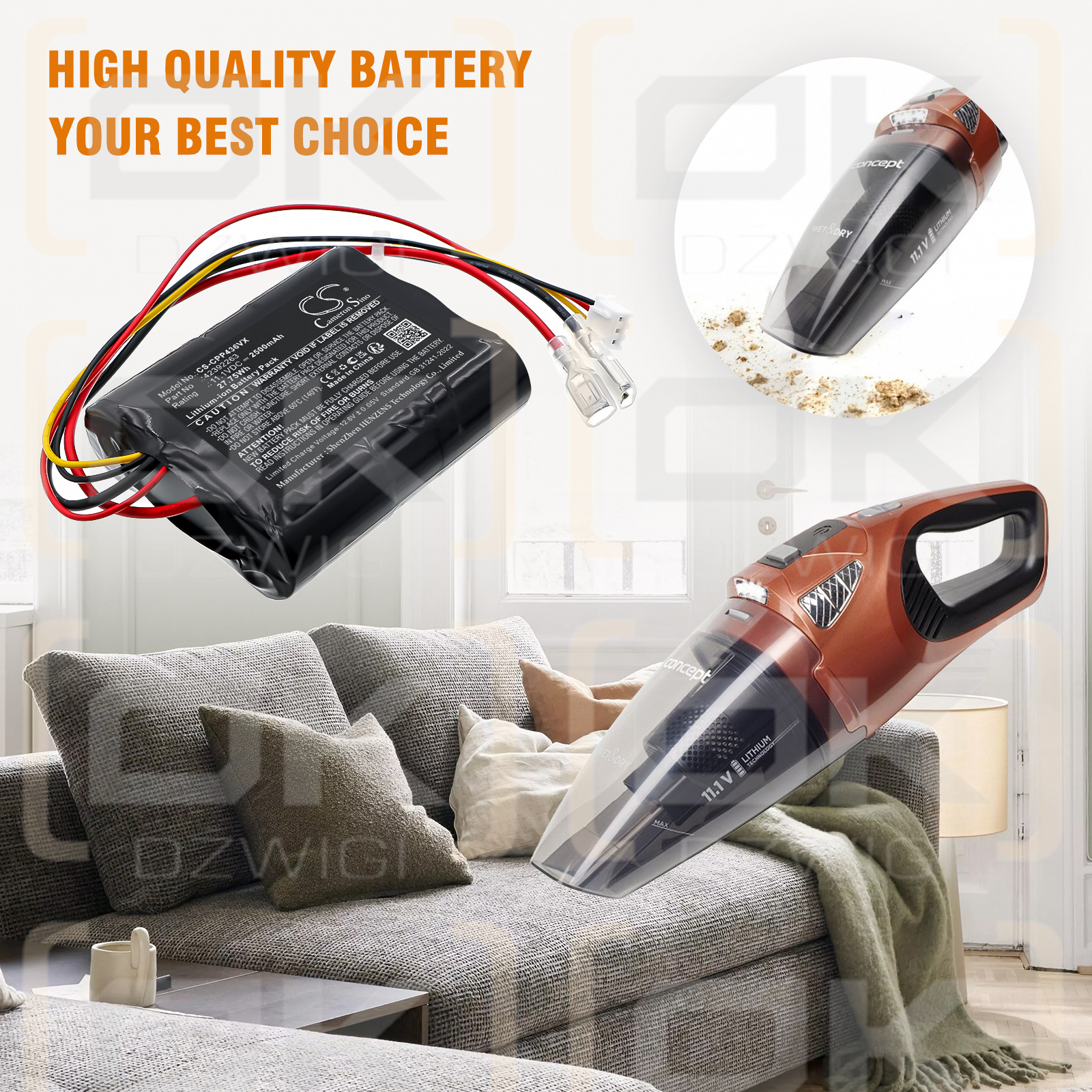 Concept VP4360 / 42392263 2500mAh Li-ion 11.1V (Cameron Sino)