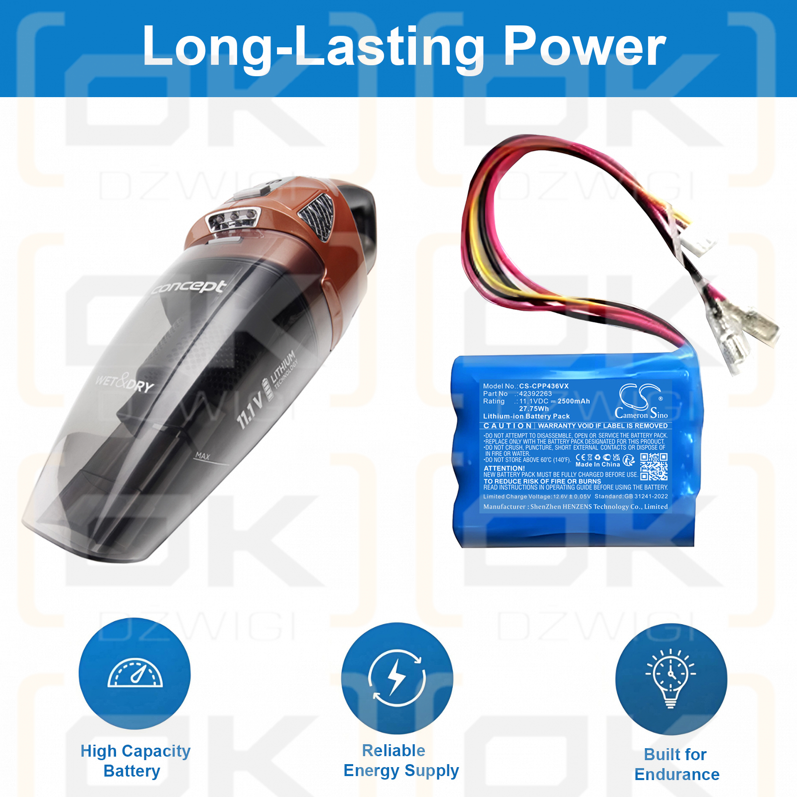 Concept VP4360 / 42392263 2500mAh Li-ion 11.1V (Cameron Sino)