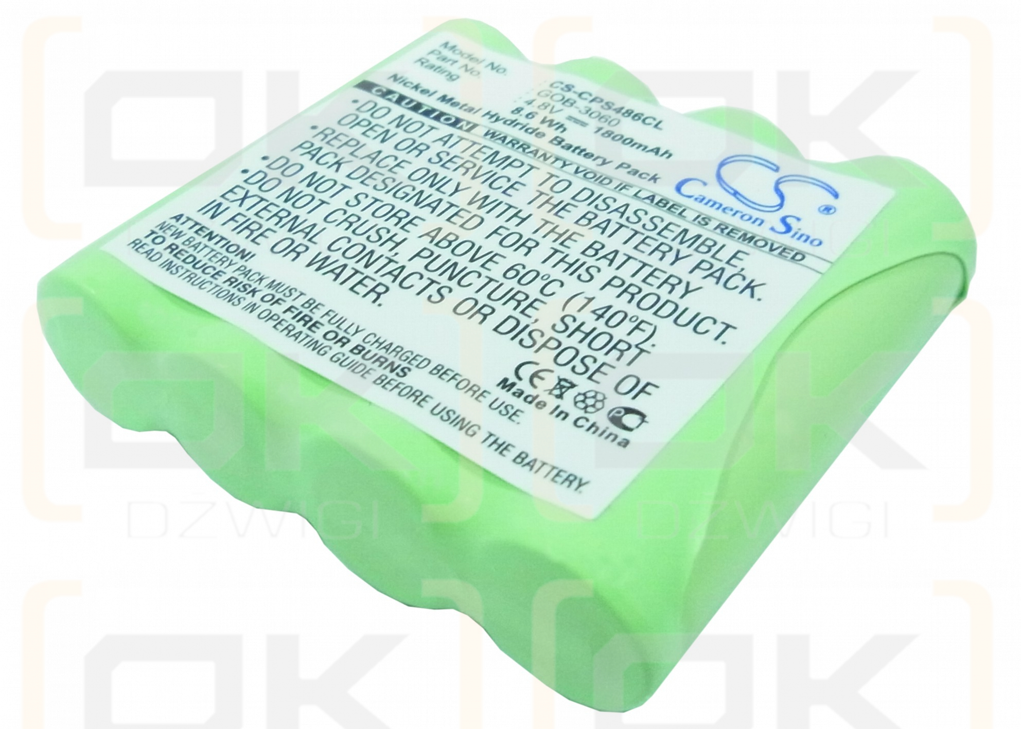 Ascom MIRA / GOB-3060 1800mAh Ni-MH 4.8V (Cameron Sino)