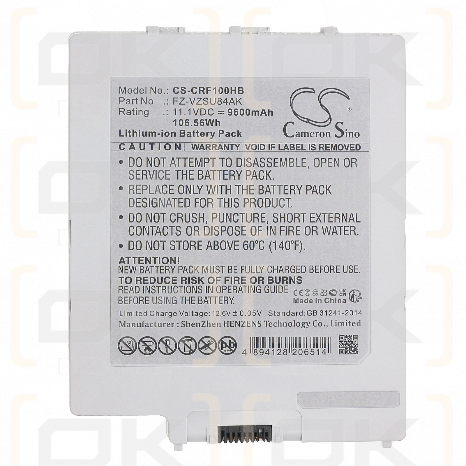 Panasonic Toughpad FZ-G1 / FZ-VZSU84AK 9600mAh Li-ion 11.1V (Cameron Sino)