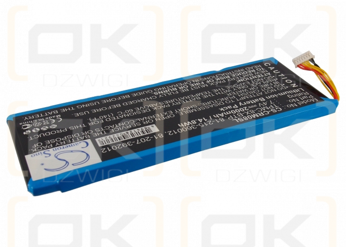 Crestron 6502269 / TPMC-8X-BTP 2000mAh Li-ion 7.4V (Cameron Sino)