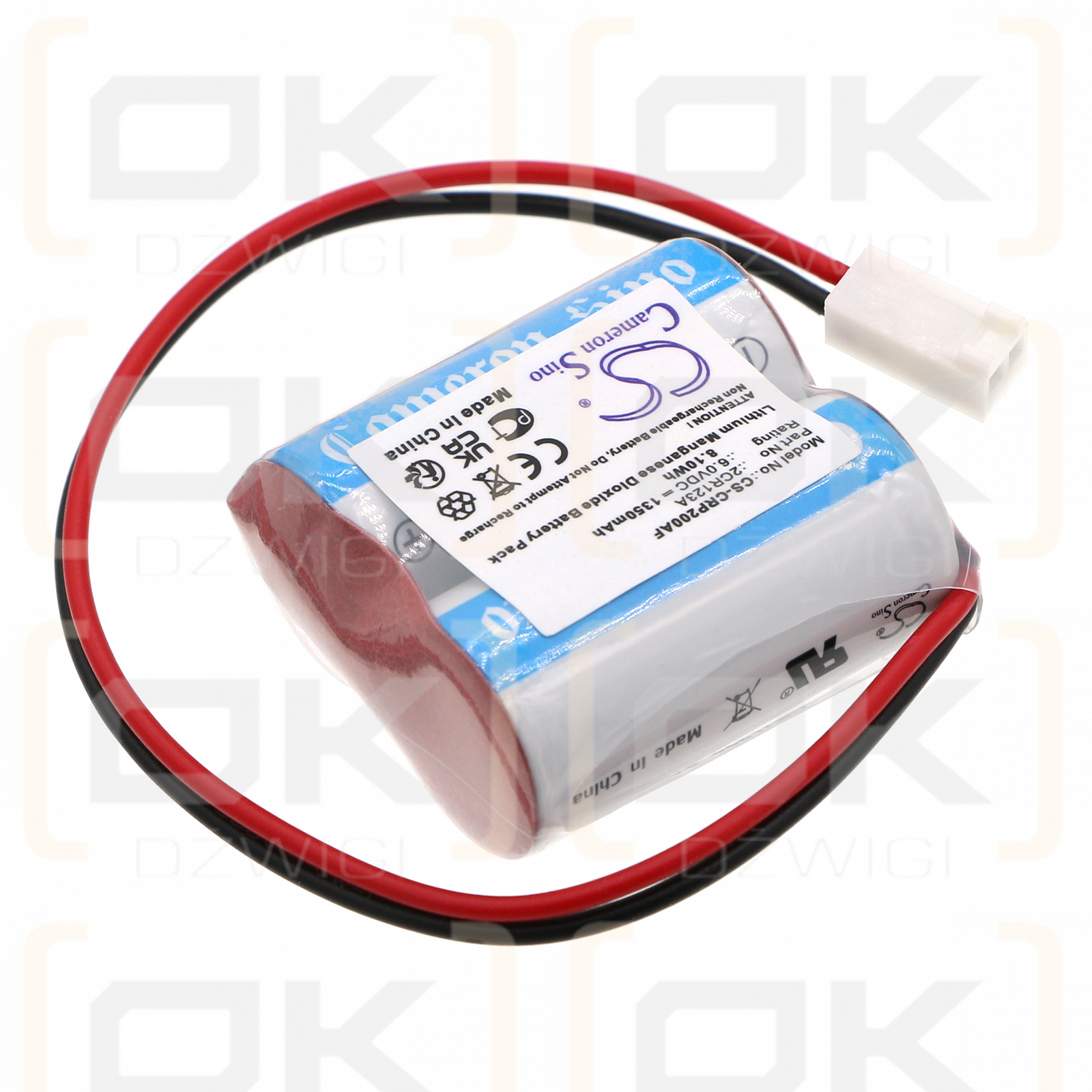 Spülsystem Leaklock-Isolatorsteuerung / 2CR123A 1350 mAh Li-MnO2 6,0 V (Cameron Sino)