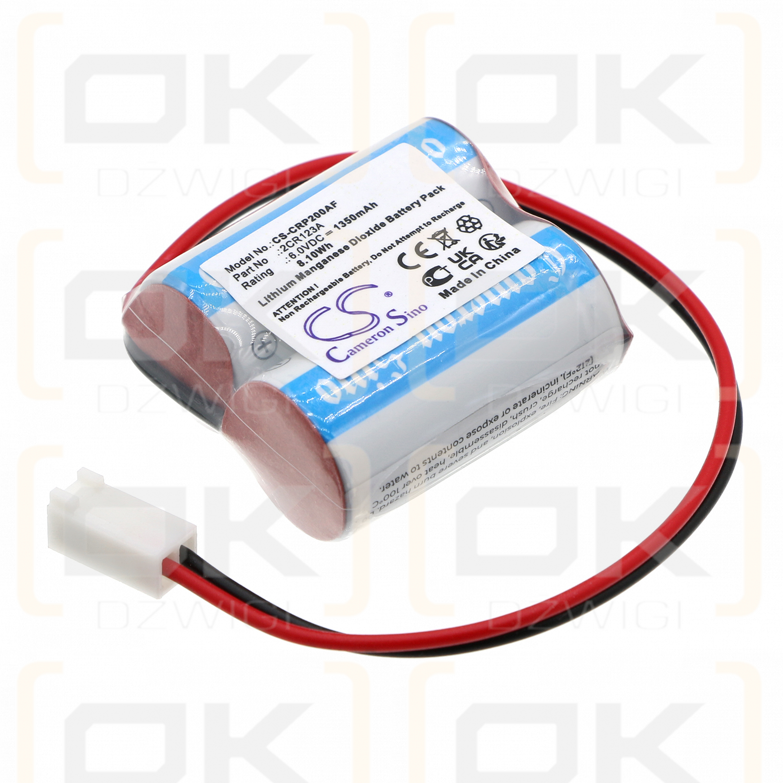 Spülsystem Leaklock-Isolatorsteuerung / 2CR123A 1350 mAh Li-MnO2 6,0 V (Cameron Sino)