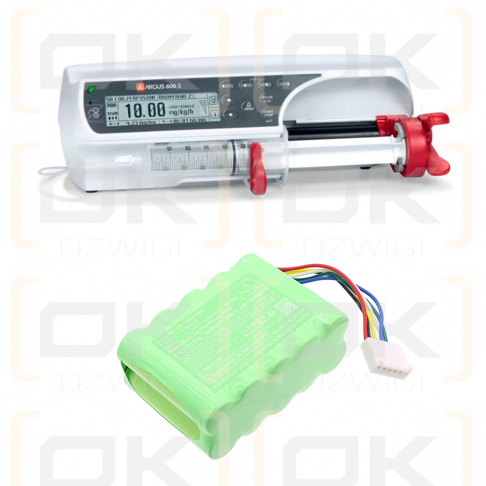 Codan Argus Infusionspumpe 606/110840-O 2000 mAh Ni-MH 12,0 V (Cameron Sino)