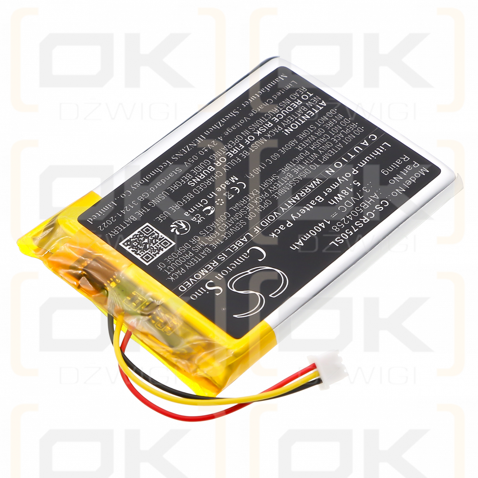 Corsair Void RGB / AHB504258 1400 mAh Li-Polymer 3,7 V (Cameron Sino)