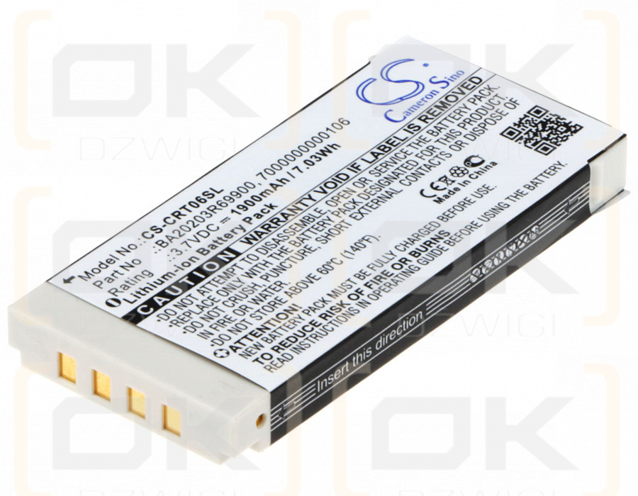 Creative Nomad Jukebox 3 / BA20203R69900 1900 mAh Li-ion 3,7 V (Cameron Sino)