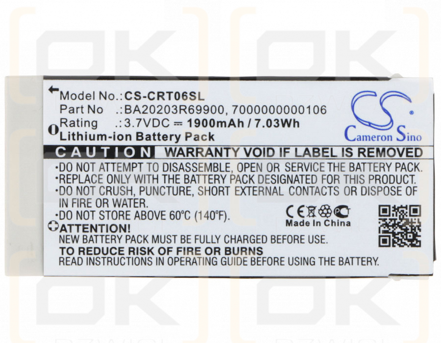 Creative Nomad Jukebox 3 / BA20203R69900 1900 mAh Li-ion 3,7 V (Cameron Sino)