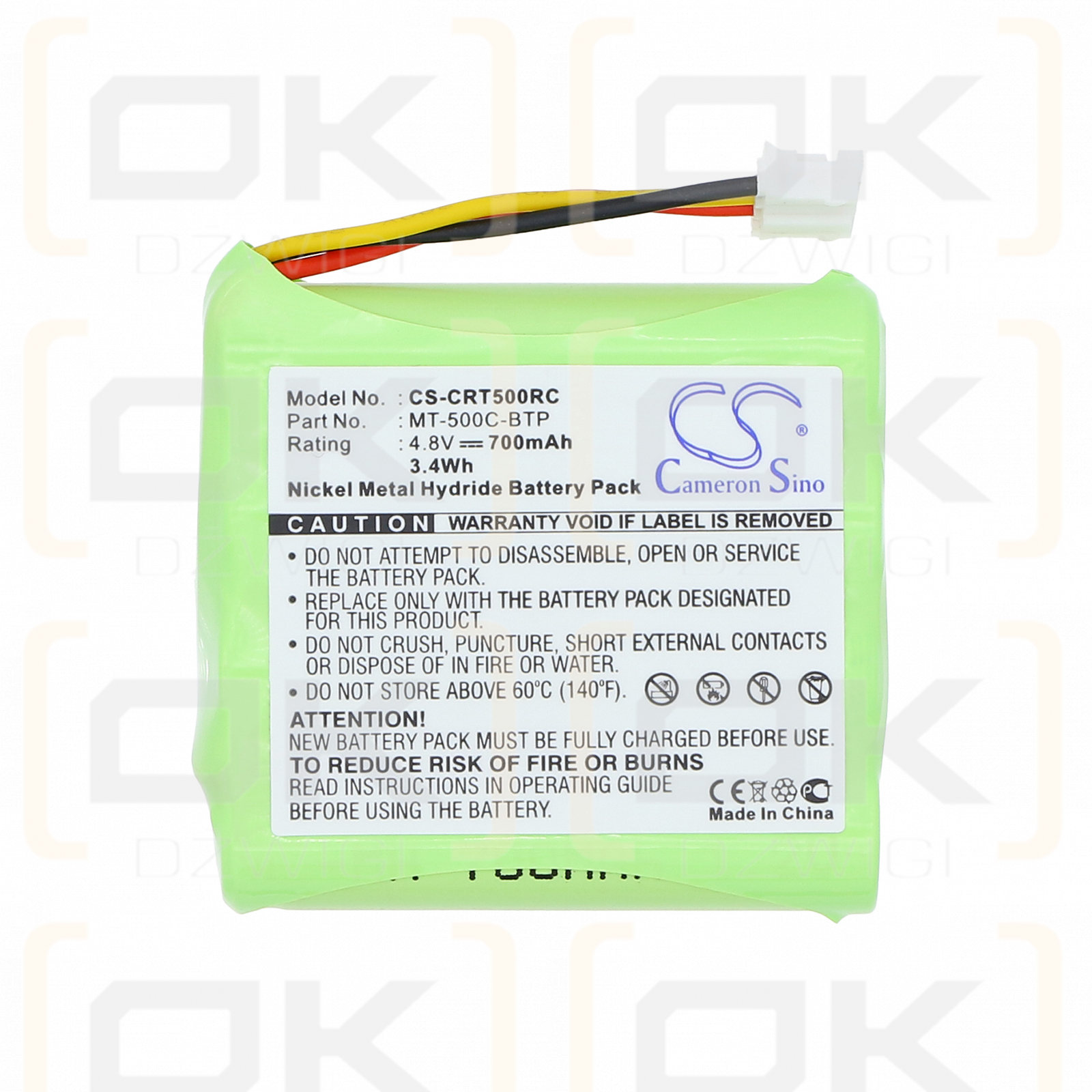 Crestron TSU6010 / MT-500C-BTP 700 mAh Ni-MH 4.8 V (Cameron Sino)