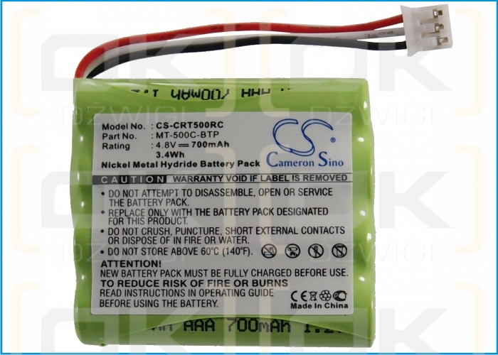 Crestron TSU6010 / MT-500C-BTP 700 mAh Ni-MH 4,8 V (Cameron Sino)