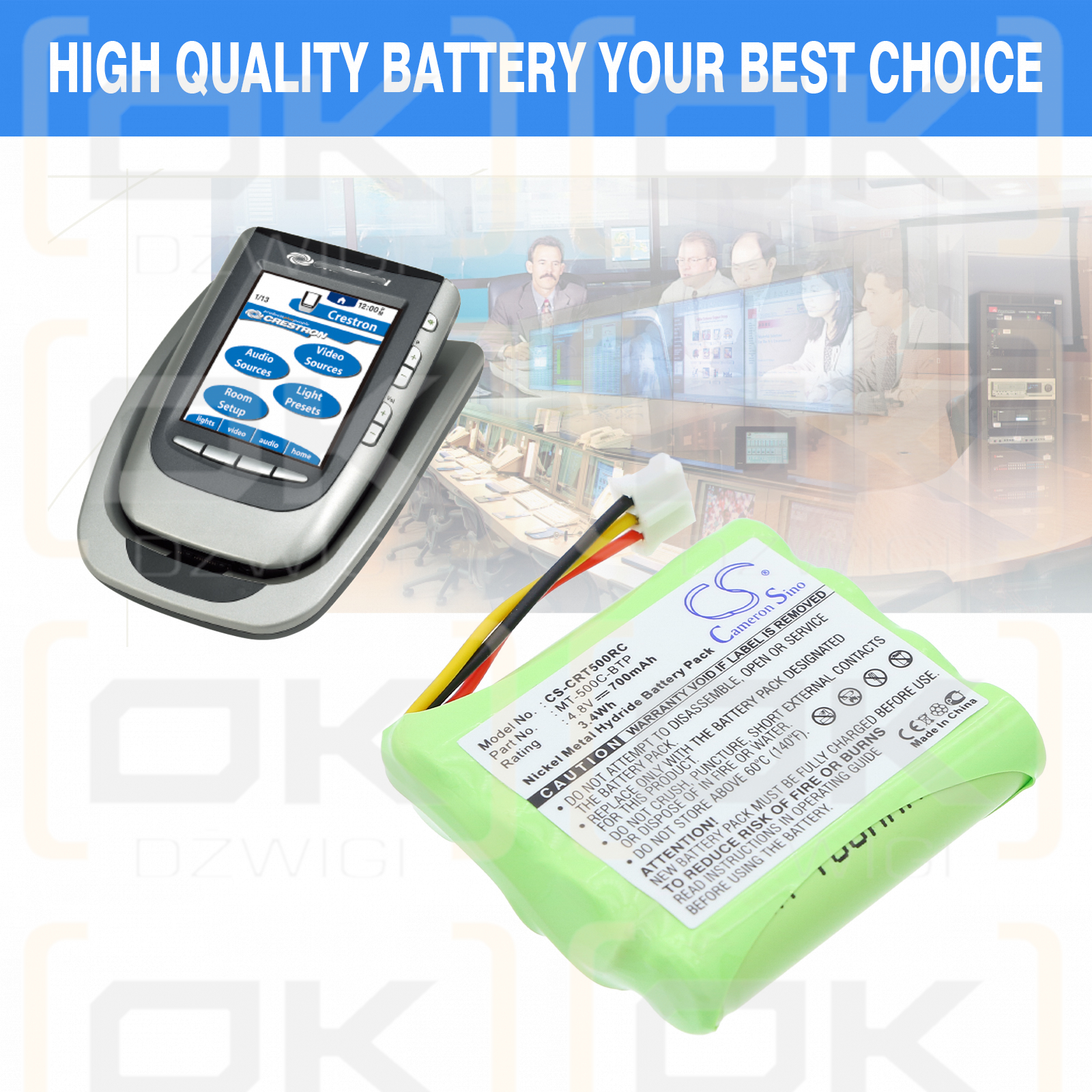 Crestron TSU6010 / MT-500C-BTP 700 mAh Ni-MH 4.8 V (Cameron Sino)