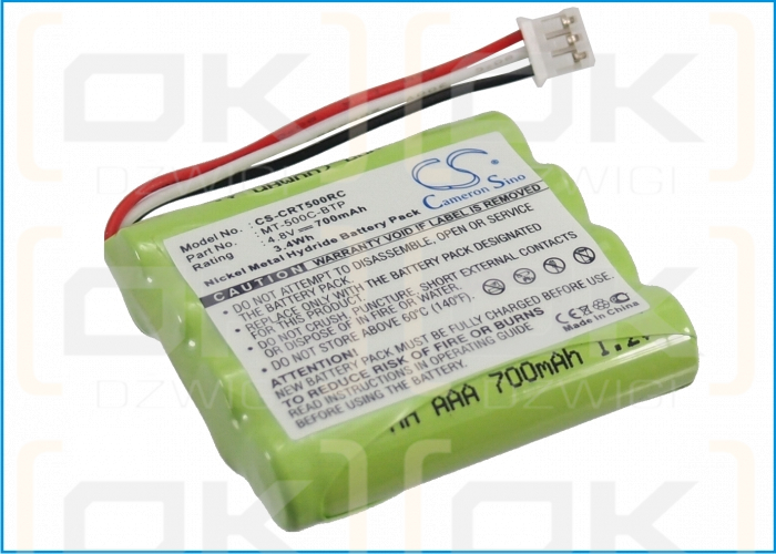 Crestron TSU6010 / MT-500C-BTP 700 mAh Ni-MH 4,8 V (Cameron Sino)