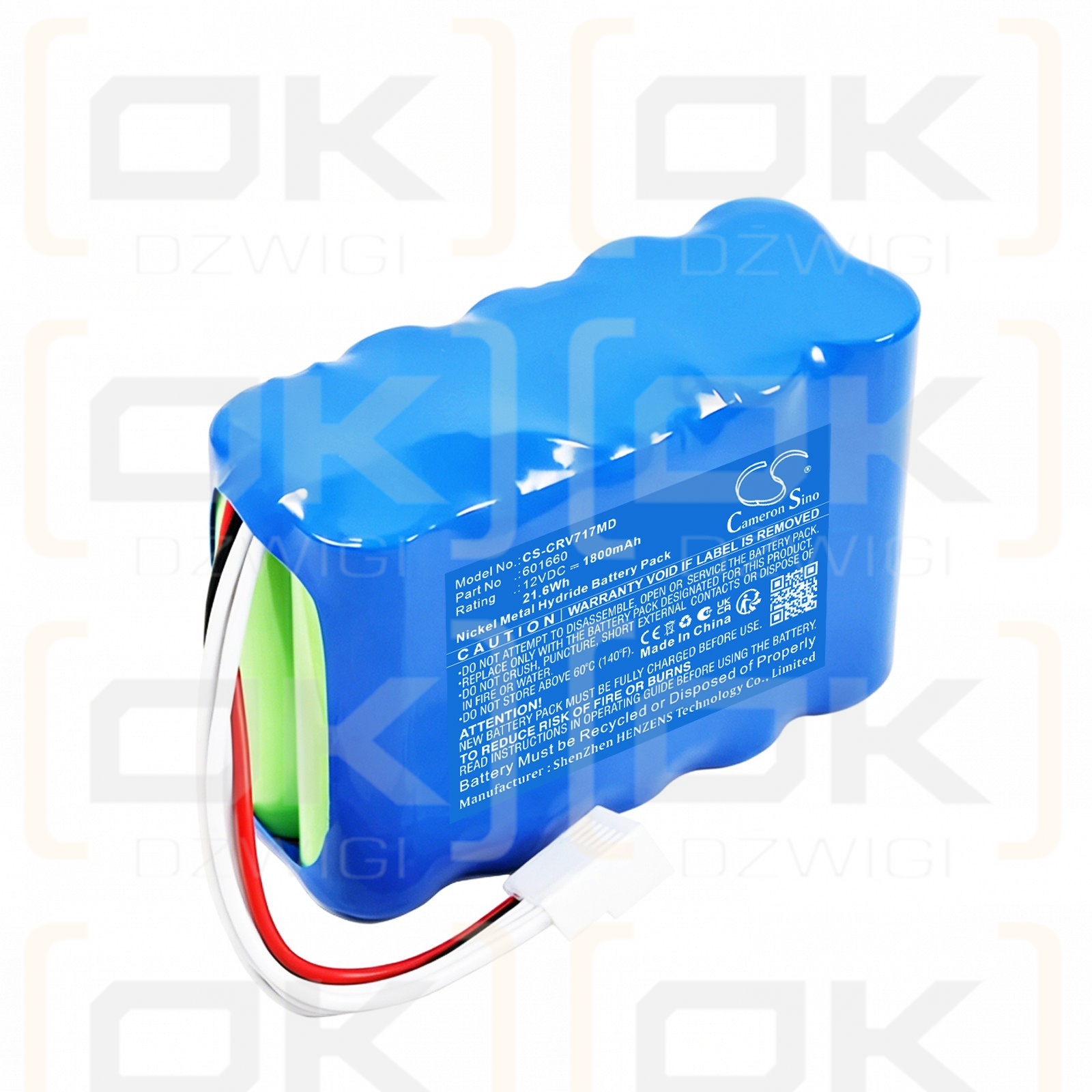 Сменный аккумулятор для инфузомата Codan Argus 717/601660 1800 мАч Ni-MH 12 В (Cameron Sino)