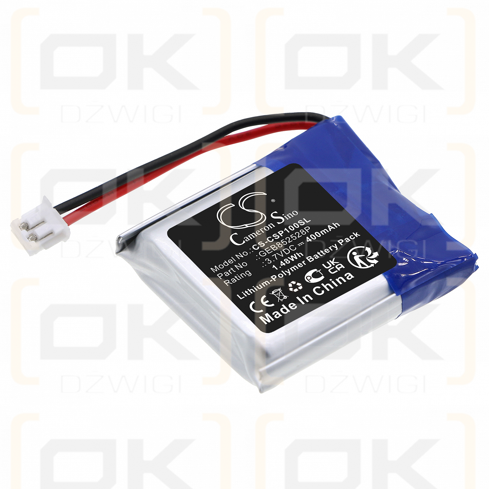 Conversor Pro Receiver / GEB852528P 400mAh Li-Polymer 3.7V (Cameron Sino)