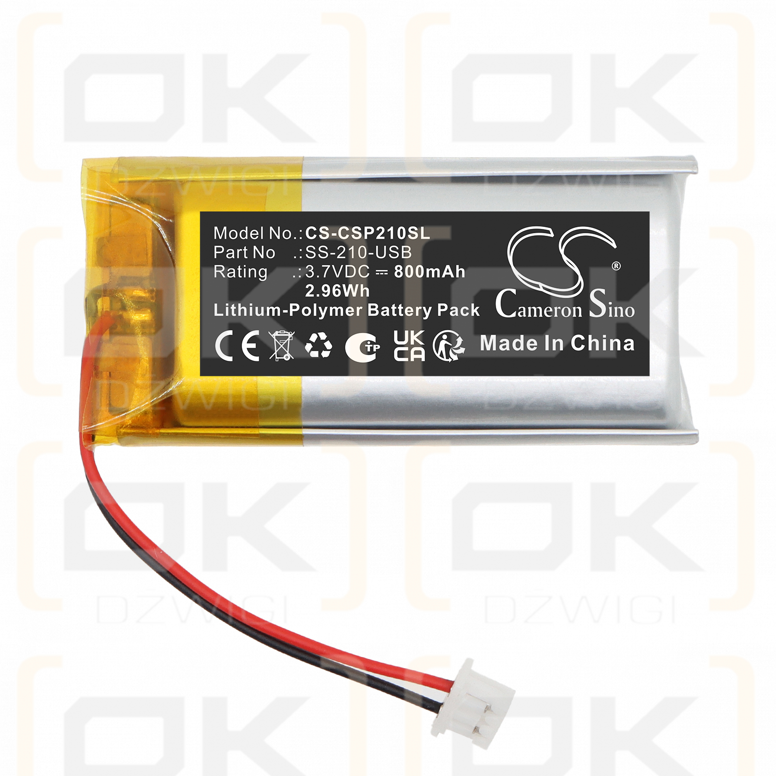 Bateria zamienna do Cygolite Slingshot Pro 210 USB Taillight / SS-210-USB 800 mAh Li-ion 3.7 V (Cameron Sino)