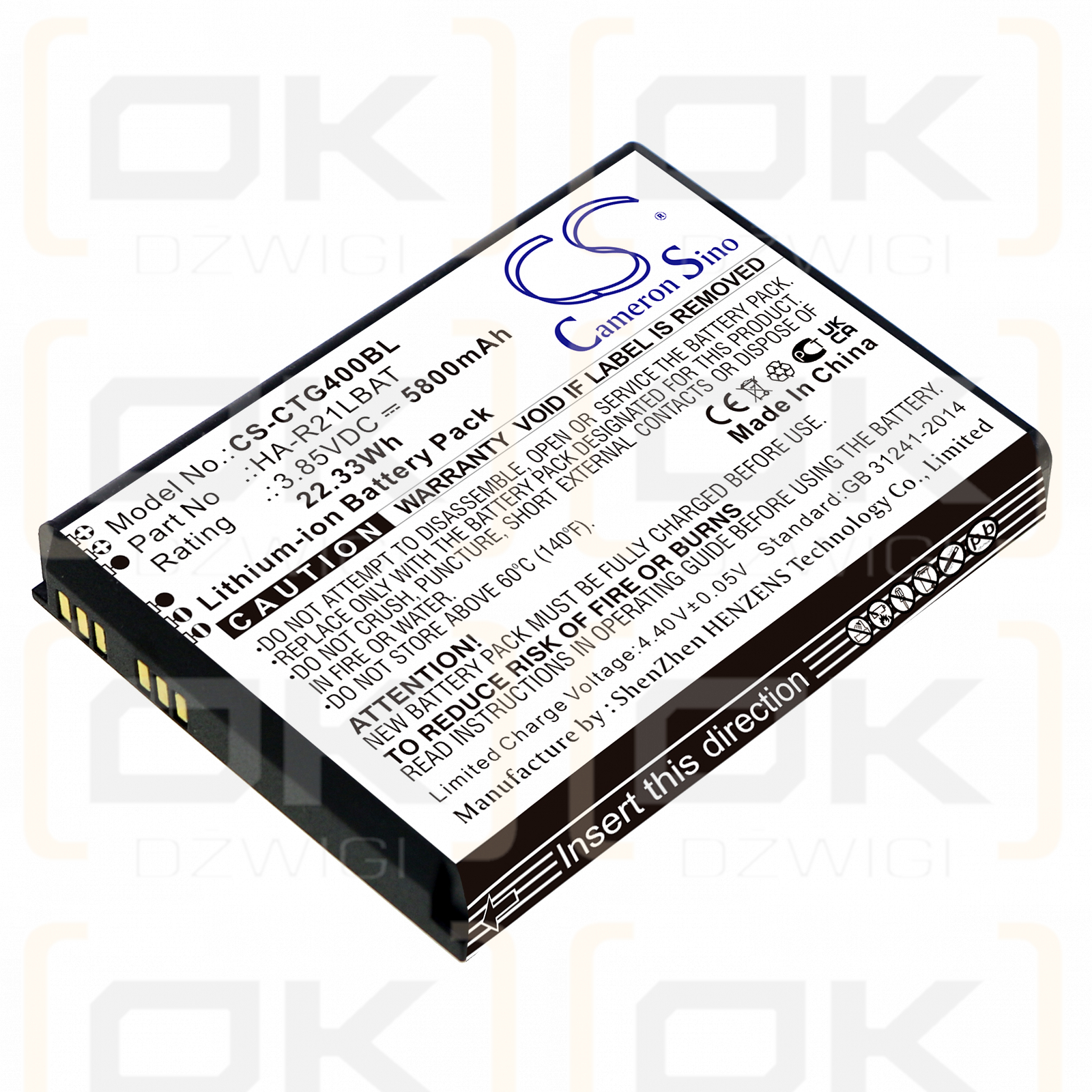 Casio IT-G400 / HA-R21LBAT 5800mAh Li-ion 3.85V (Cameron Sino)