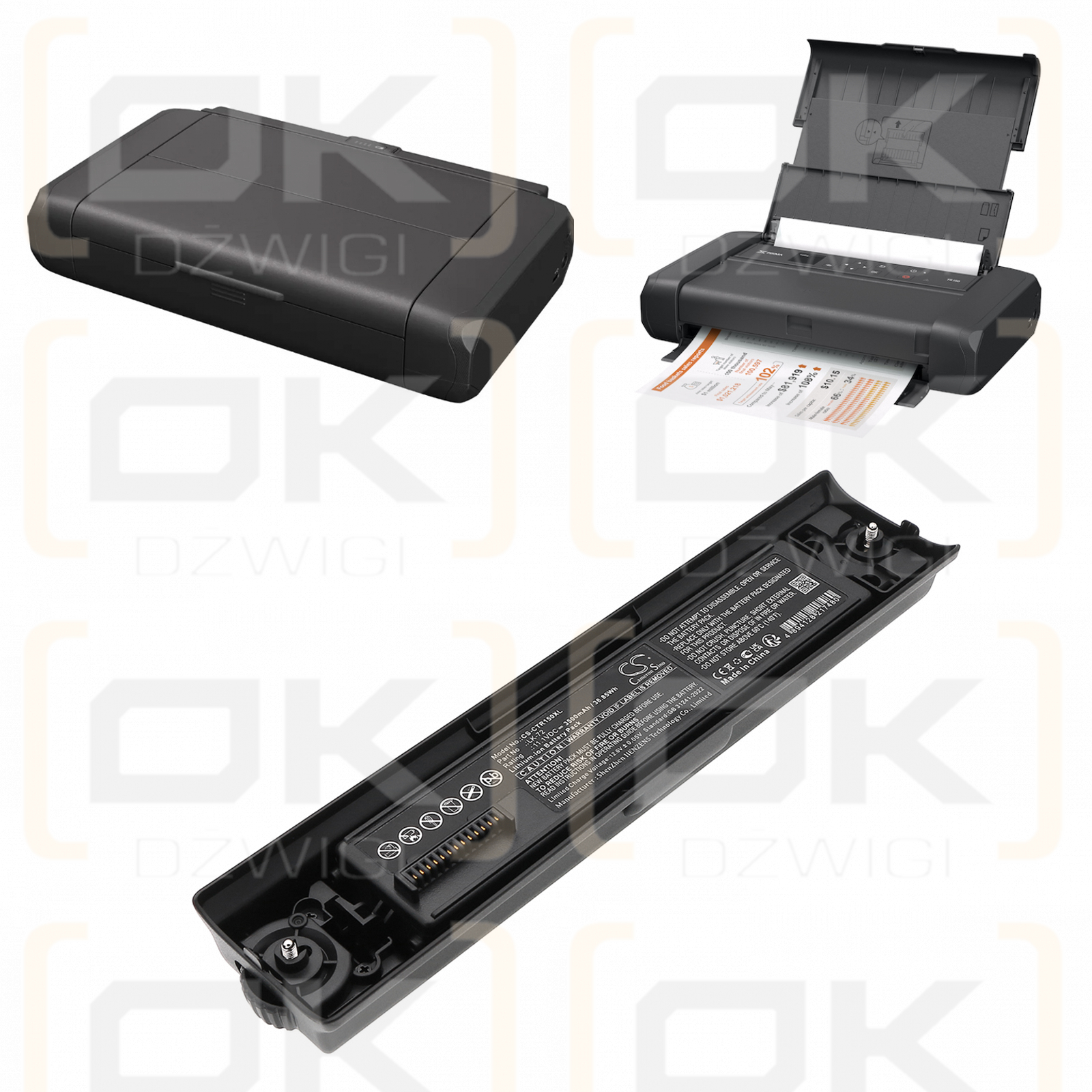 Tragbarer Drucker Canon Pixma TR150 / 4228C002 3500 mAh Li-Ionen 11,1 V (Cameron Sino)