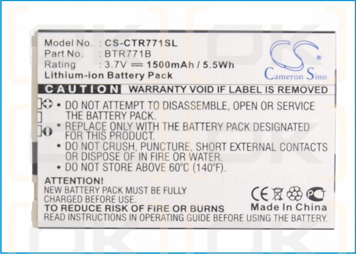 Casio C771 / BTR771B 1500 mAh Li-Ion 3,7 V (Cameron Sino)