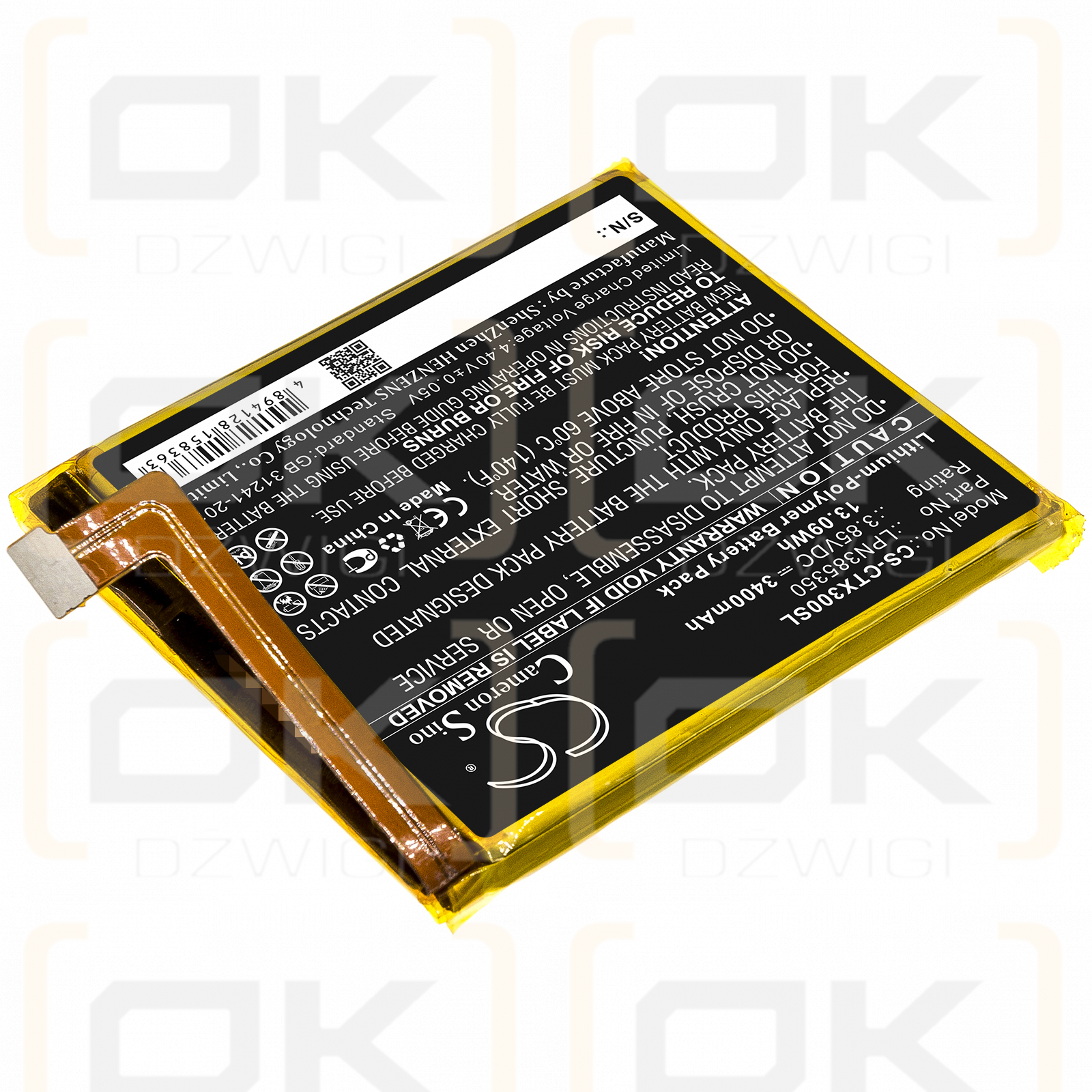 Crosscall Action X3 / LPN385350 3400mAh Li-Polímero 3.85V (Cameron Sino)