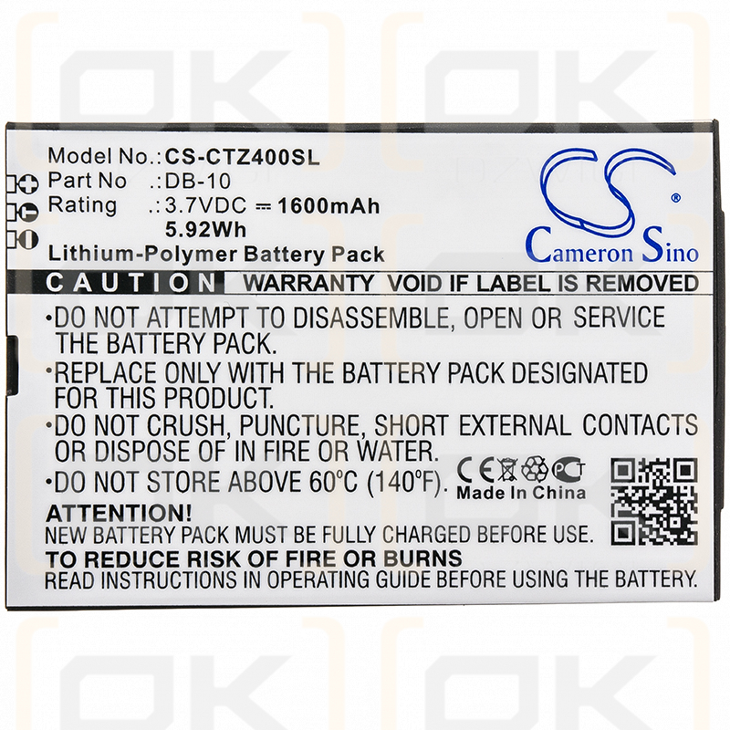 Canon Wordtank Z900 / DB-10 1600mAh Li-Polymer 3.7V (Cameron Sino)