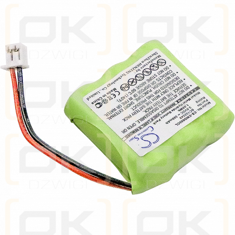 Cable e inalámbrico CWD3000 / BC102549 300 mAh Ni-MH 3,6 V (Cameron Sino)