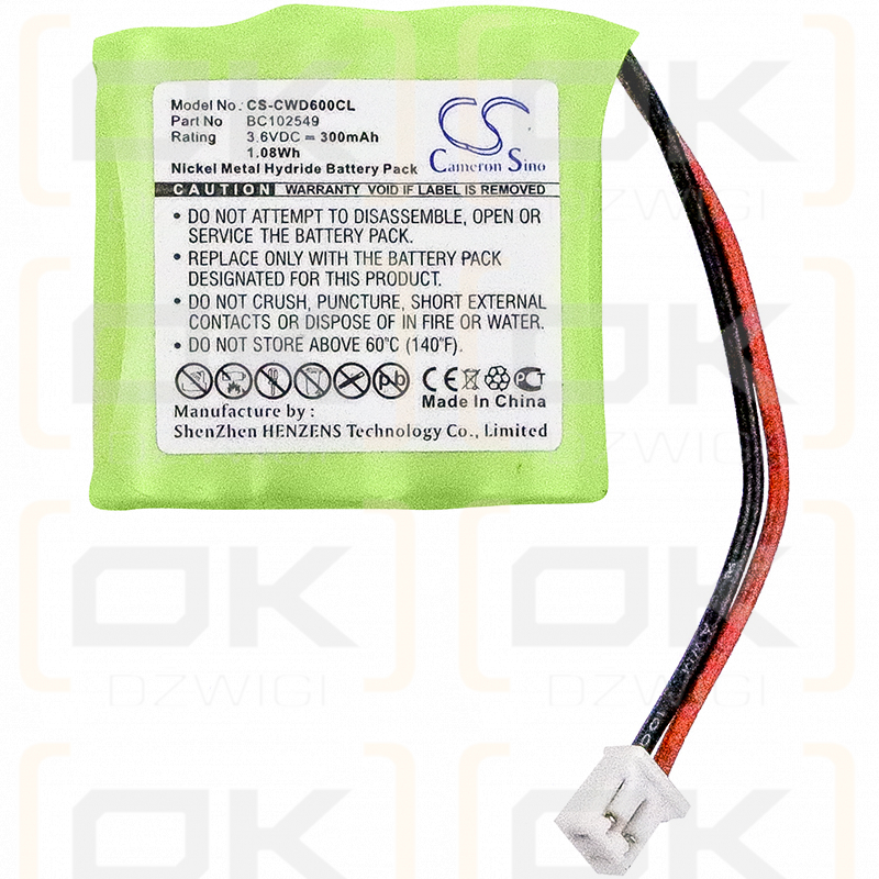 Cable & Wireless CWD3000 / BC102549 300mAh Ni-MH 3.6V (Cameron Sino)