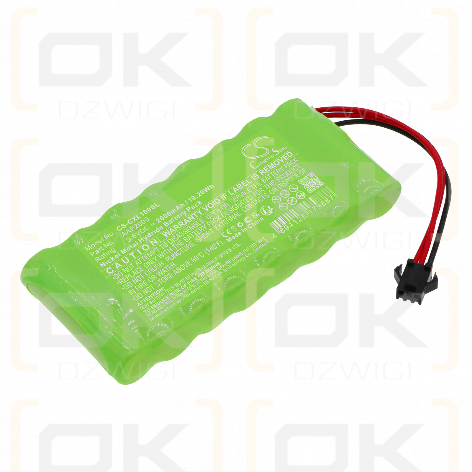 Compumatic XL1000e / AAP2000 2000mAh Ni-MH 9.6V (Cameron Sino)