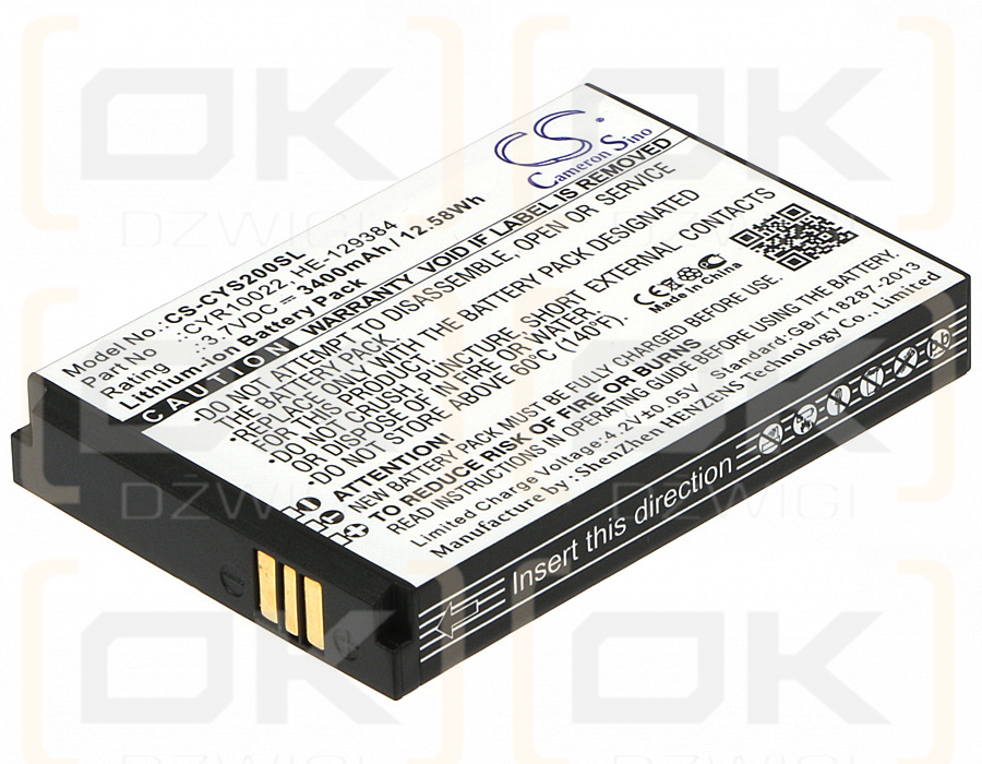 Cyrus CS20 / CYR10022 3400 mAh Li-Ion 3,7 V (Cameron Sino)